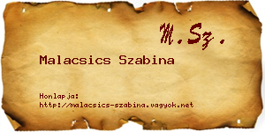 Malacsics Szabina névjegykártya